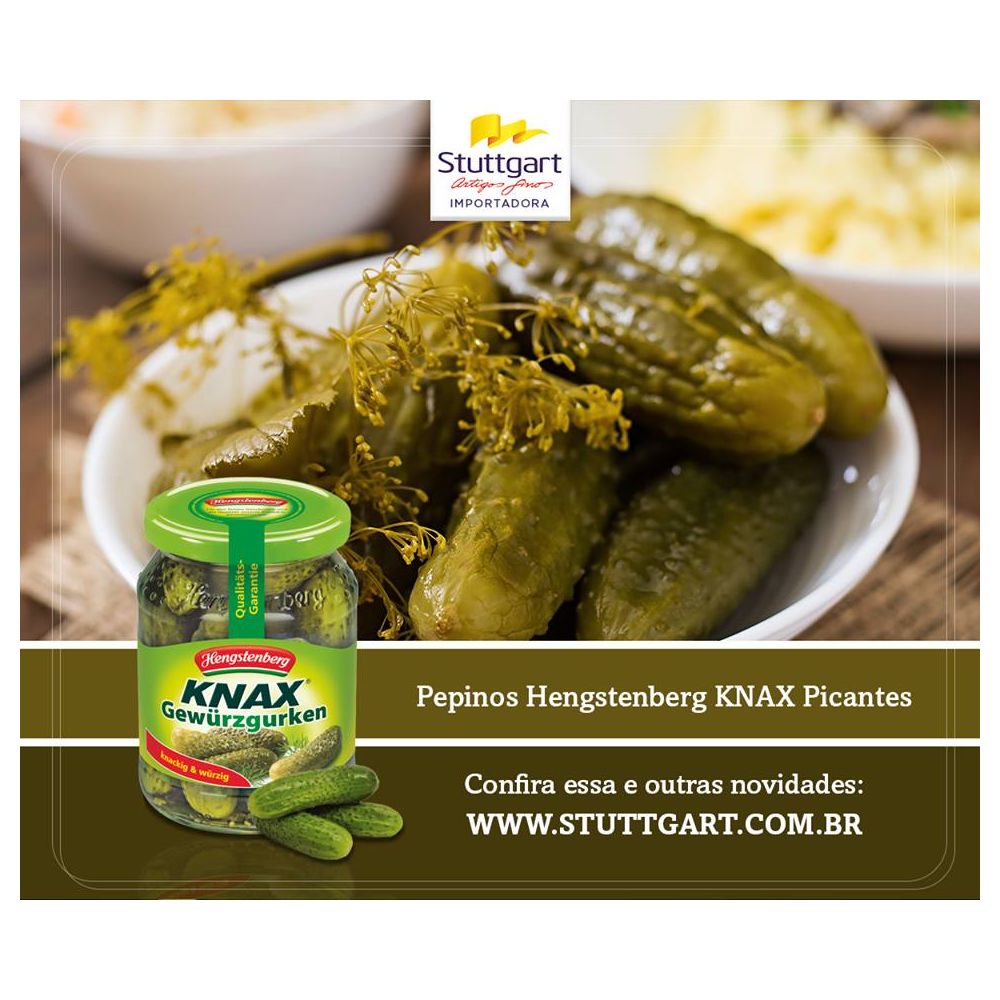 Hengstenberg - Pepinos KNAX Condimentados 330g - Stuttgart Artigos