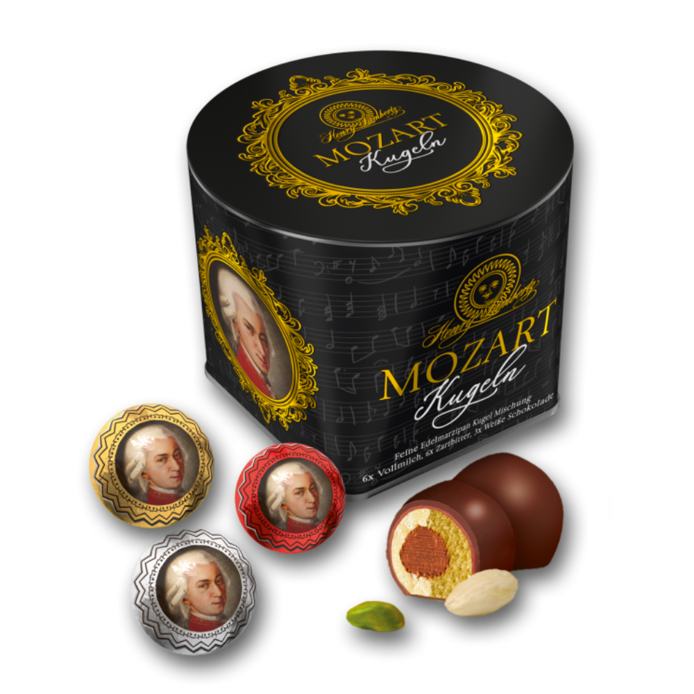 Henry-Lambertz - Mozartkugeln em Lata com Pistache e Marzipan 300g